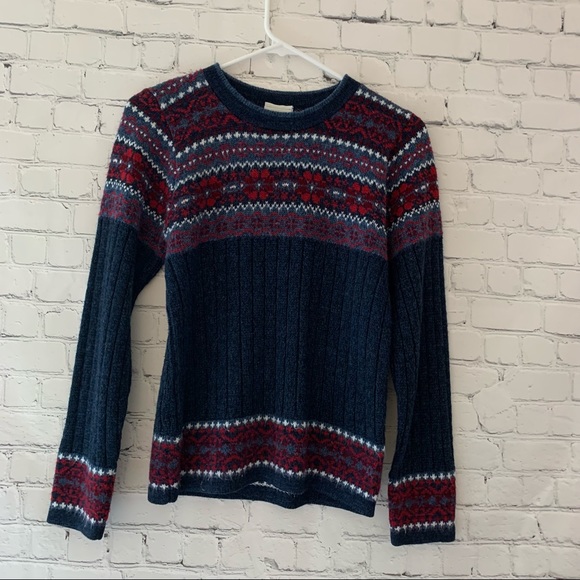 Sweaters - Vintage Woman’s king sleeve Crewneck Fair isle Crewneck sweater | size S petite